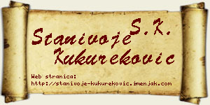 Stanivoje Kukureković vizit kartica
